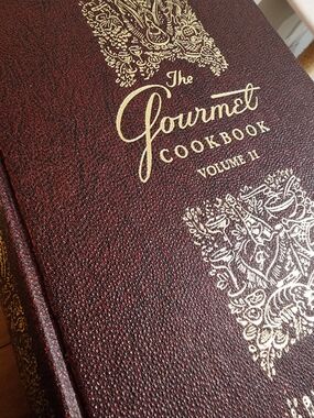 The Gourmet Cookbook Volume II - Burgundy & Gold Hardcover, Vintage 1960s
